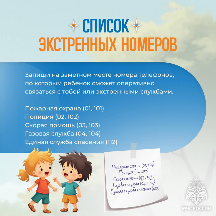 Список экстренных номеров